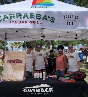 Photo of tumbler with Tampa Bay Bucs, Outback, Coca Cola logos